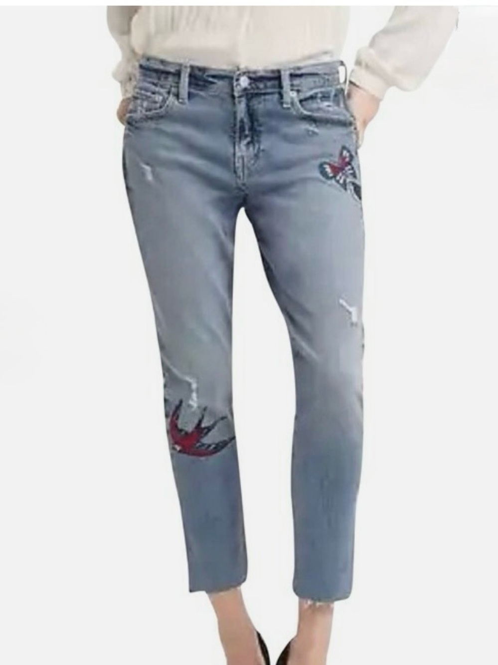 GAP Embroidered Girlfriend Jean Sz 27